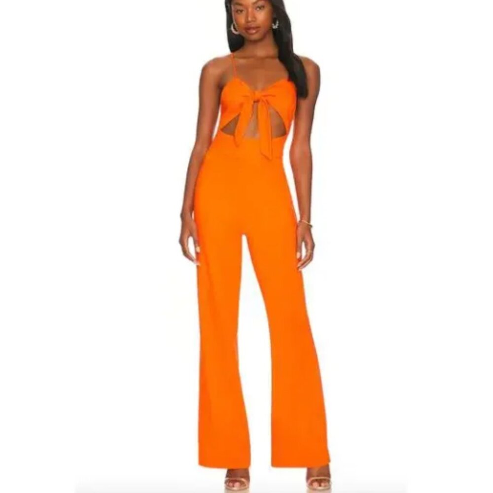 LITA by Ciara Cutout Tie Front Jumpsuit